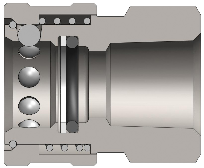 DQC V-SERIES SNAP-TITE H/IH INTERCHANGE UNVALVED FEMALE COUPLER